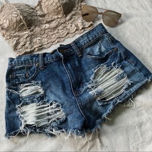 Forever 21 Distressed Short Shorts